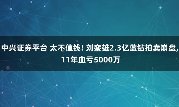 中兴证券平台 太不值钱! 刘銮雄2.3亿蓝钻拍卖崩盘, 11年血亏5000万