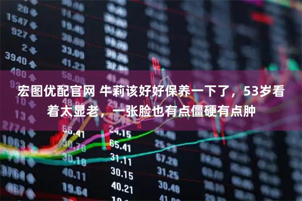 宏图优配官网 牛莉该好好保养一下了，53岁看着太显老，一张脸也有点僵硬有点肿
